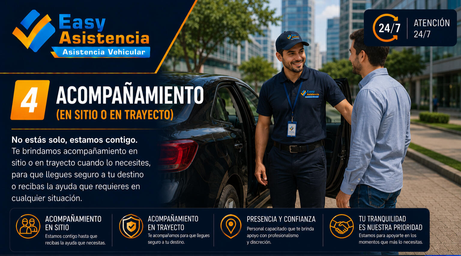 Acompañamiento En sitio o en trayecto
